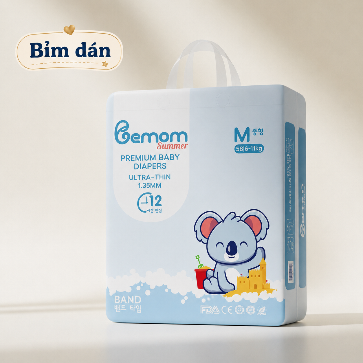 Bỉm dán Bemom Size M