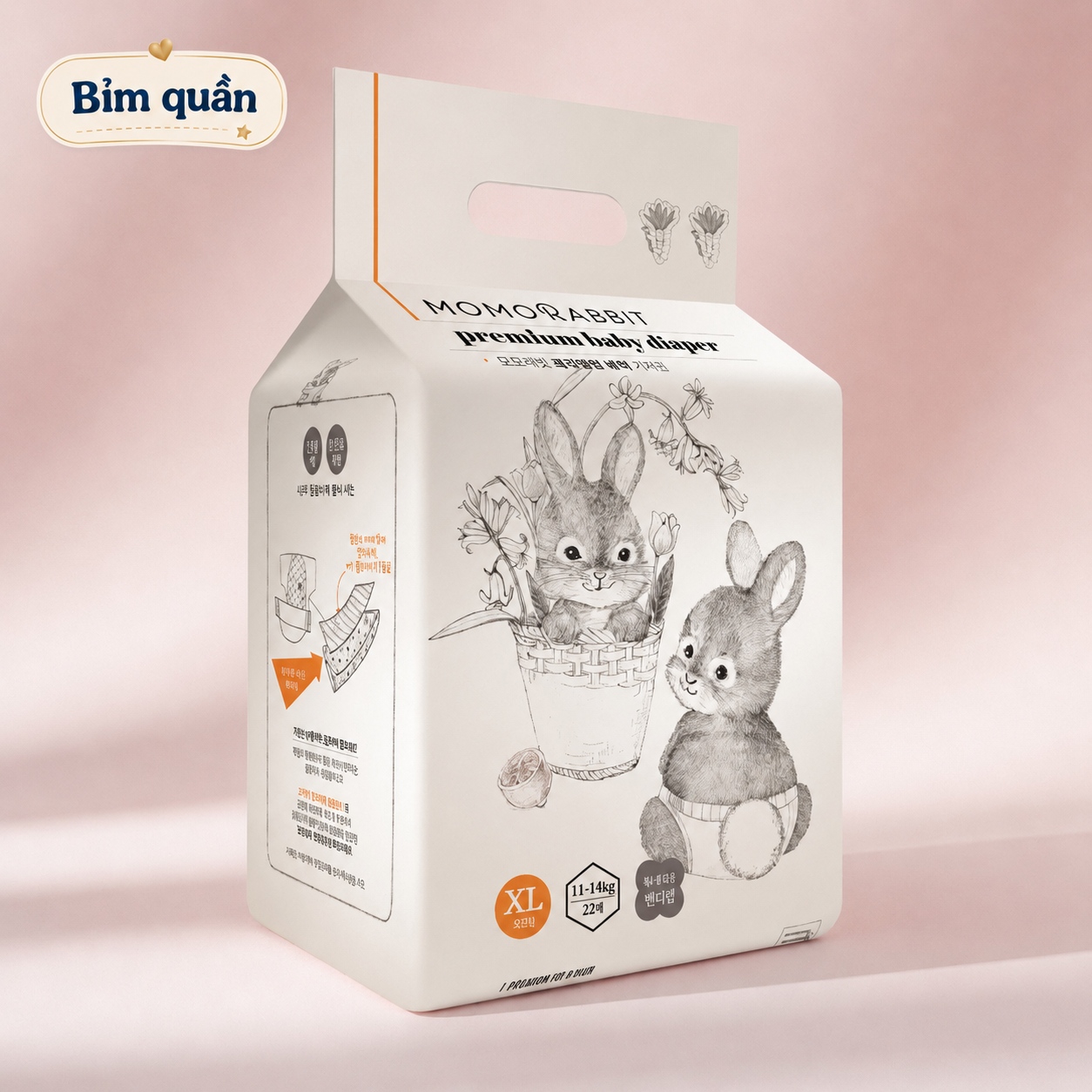 Bỉm quần Momo Rabbit Size XL