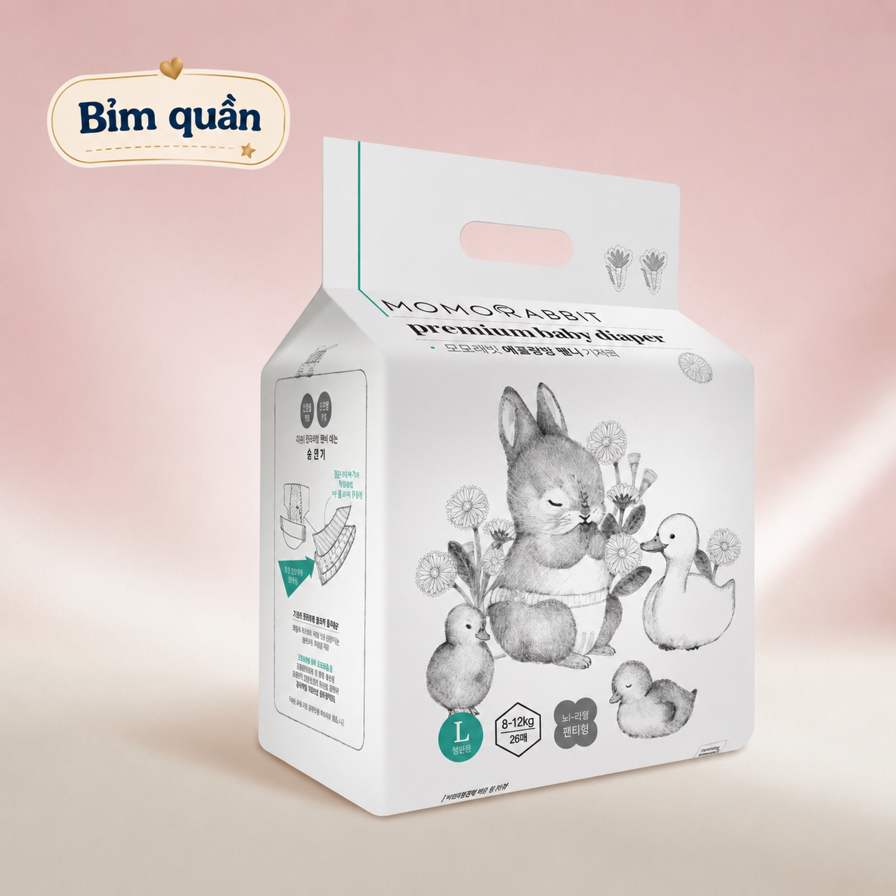 Bỉm quần Momo Rabbit Size L