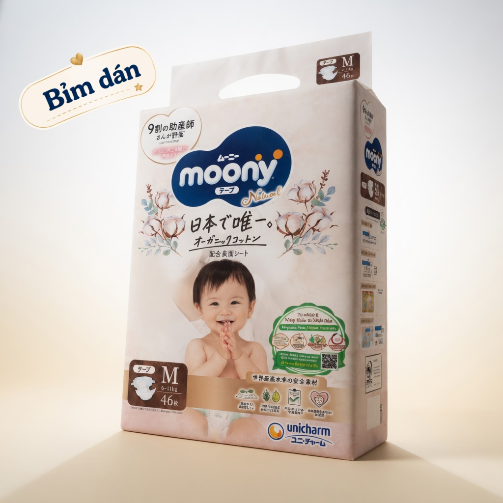 Bỉm dán Moony Size M