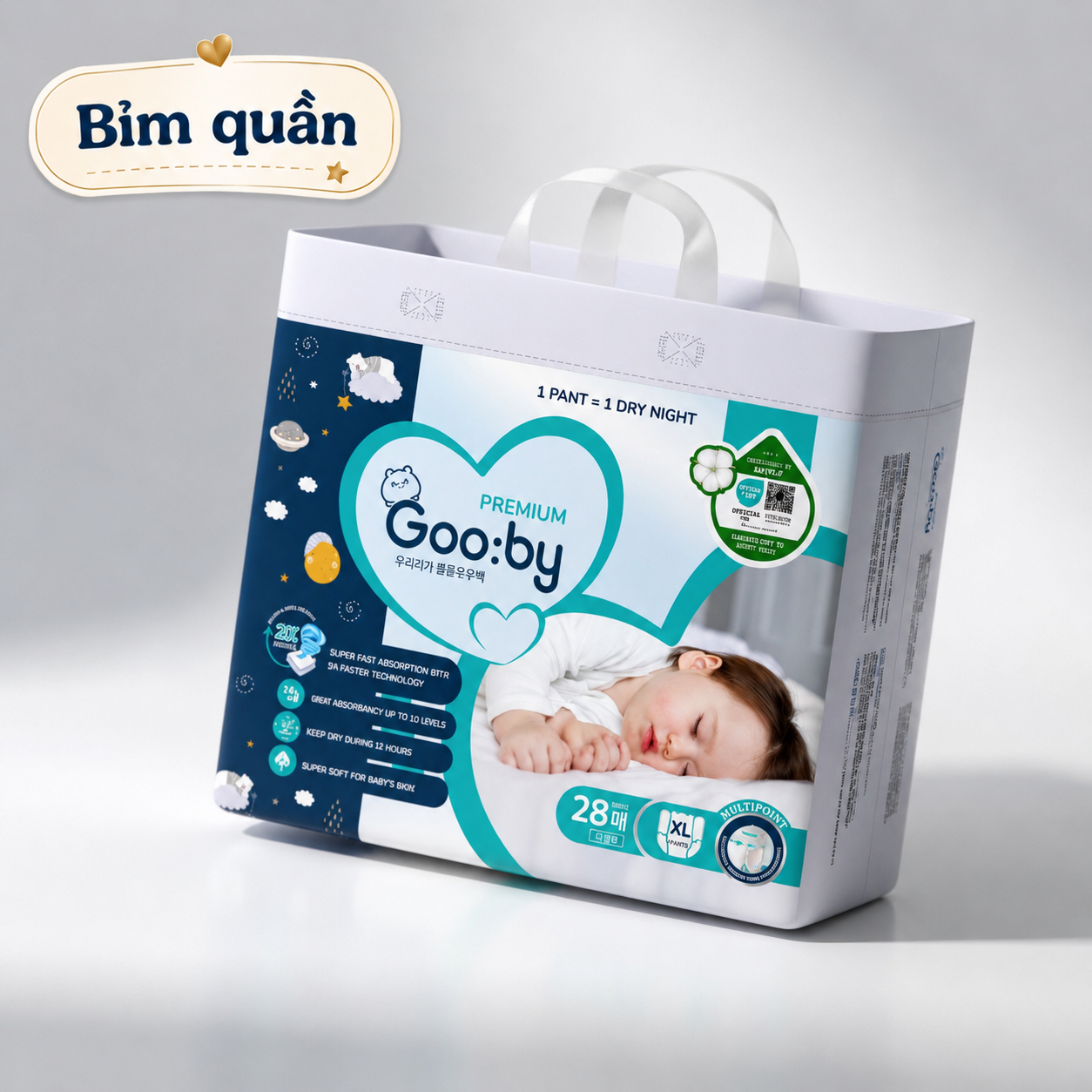 Bỉm quần Gooby Đêm Premium Size XL