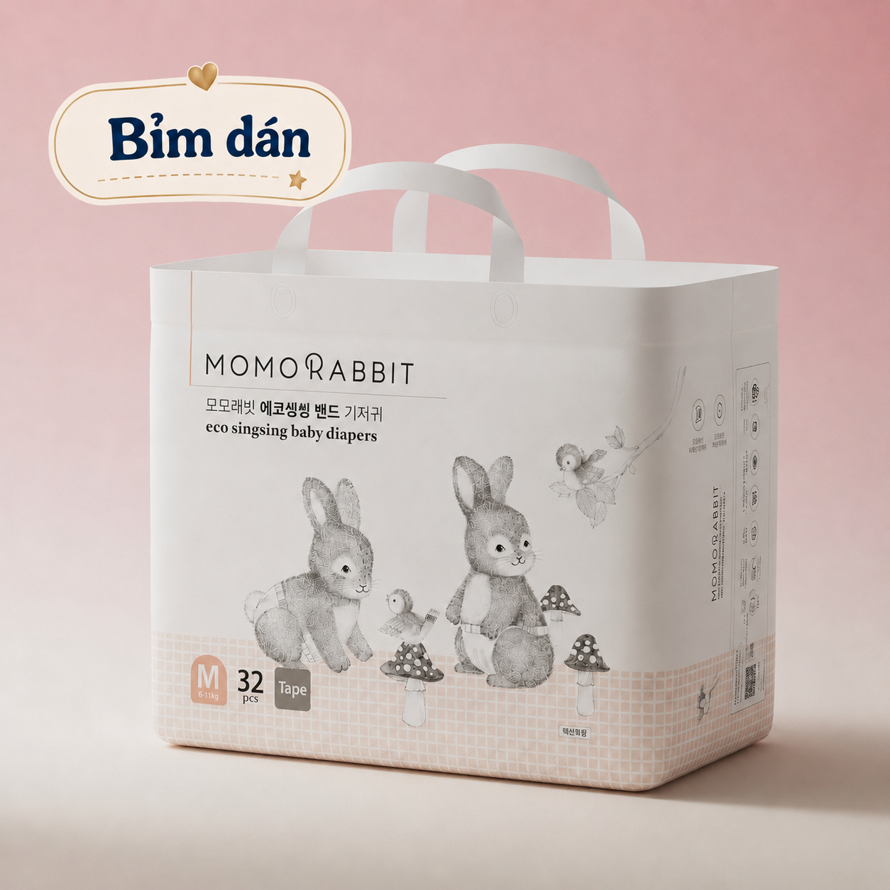 Bỉm dán Momo Rabbit Size M