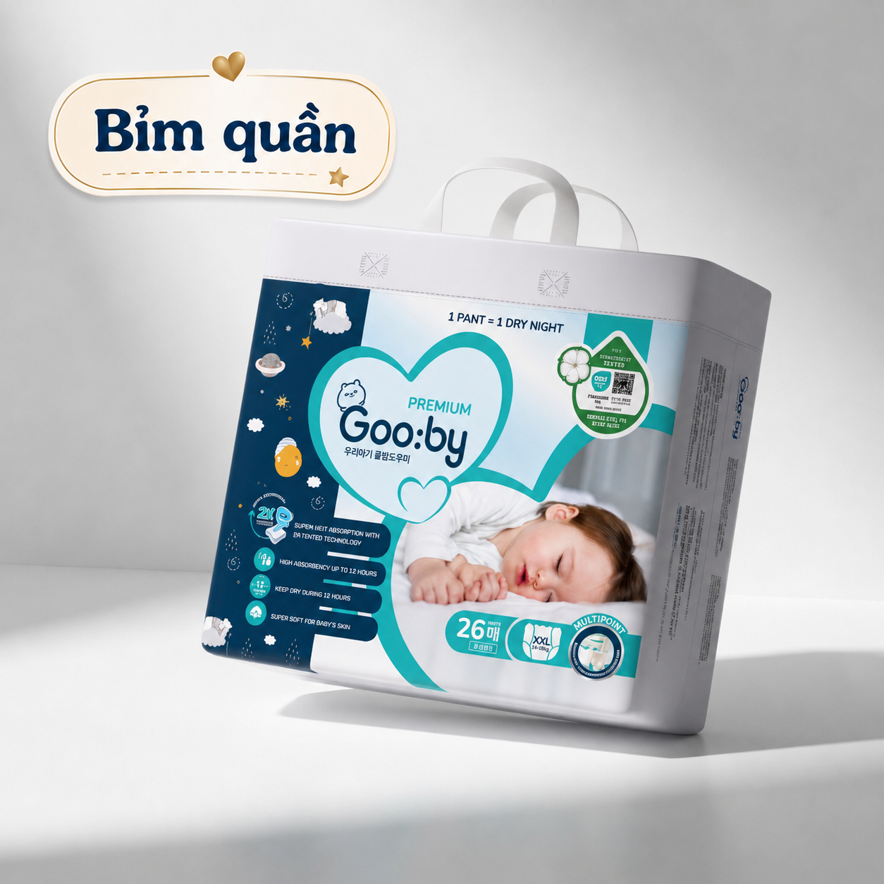 Bỉm quần Gooby Đêm Premium Size 2XL