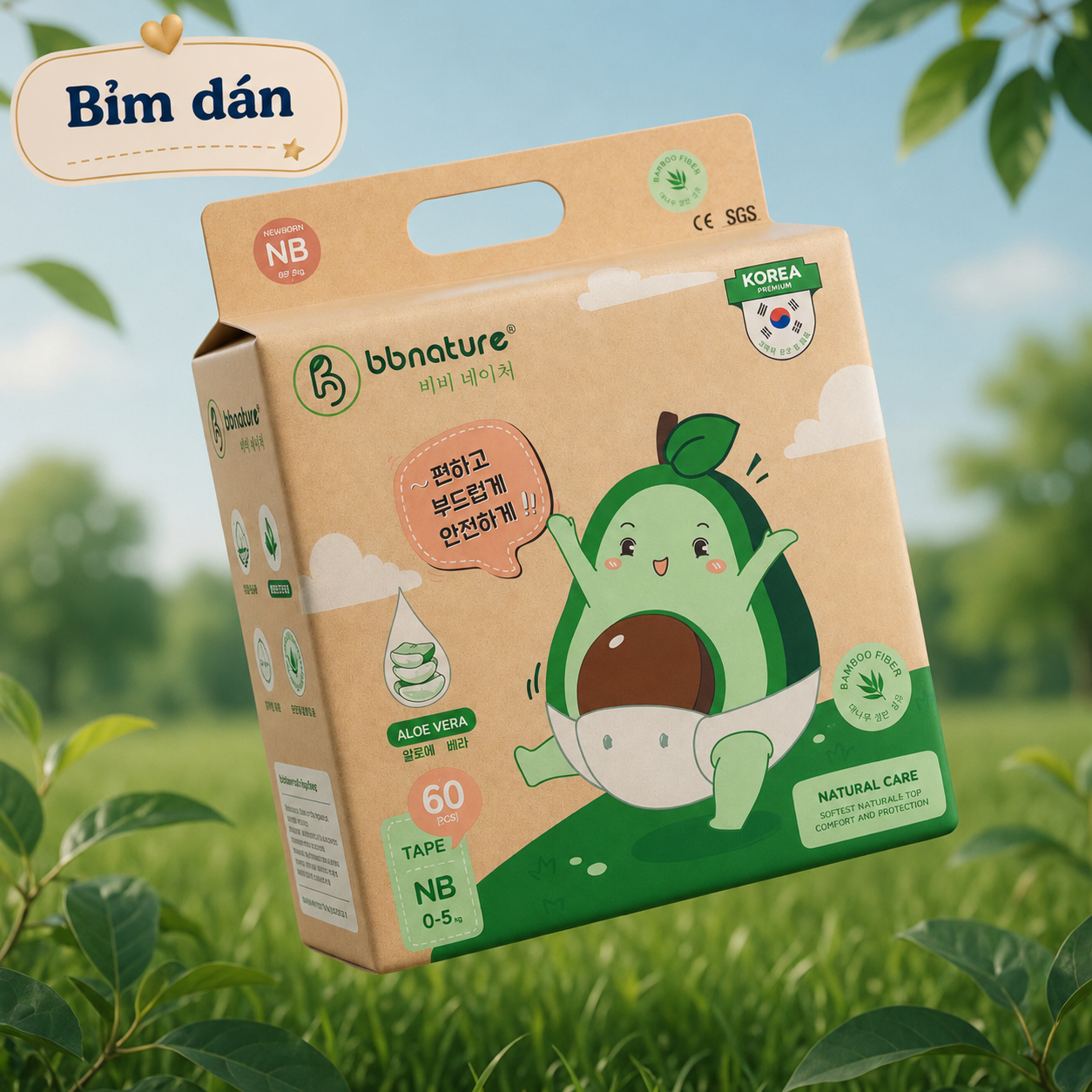 Bỉm dán BB Nature Size NB 